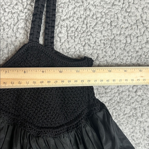 Anthropologie Bubble Crochet Crop Relaxed Black Tank Top Women’s Size XSP - Picture 7 of 16